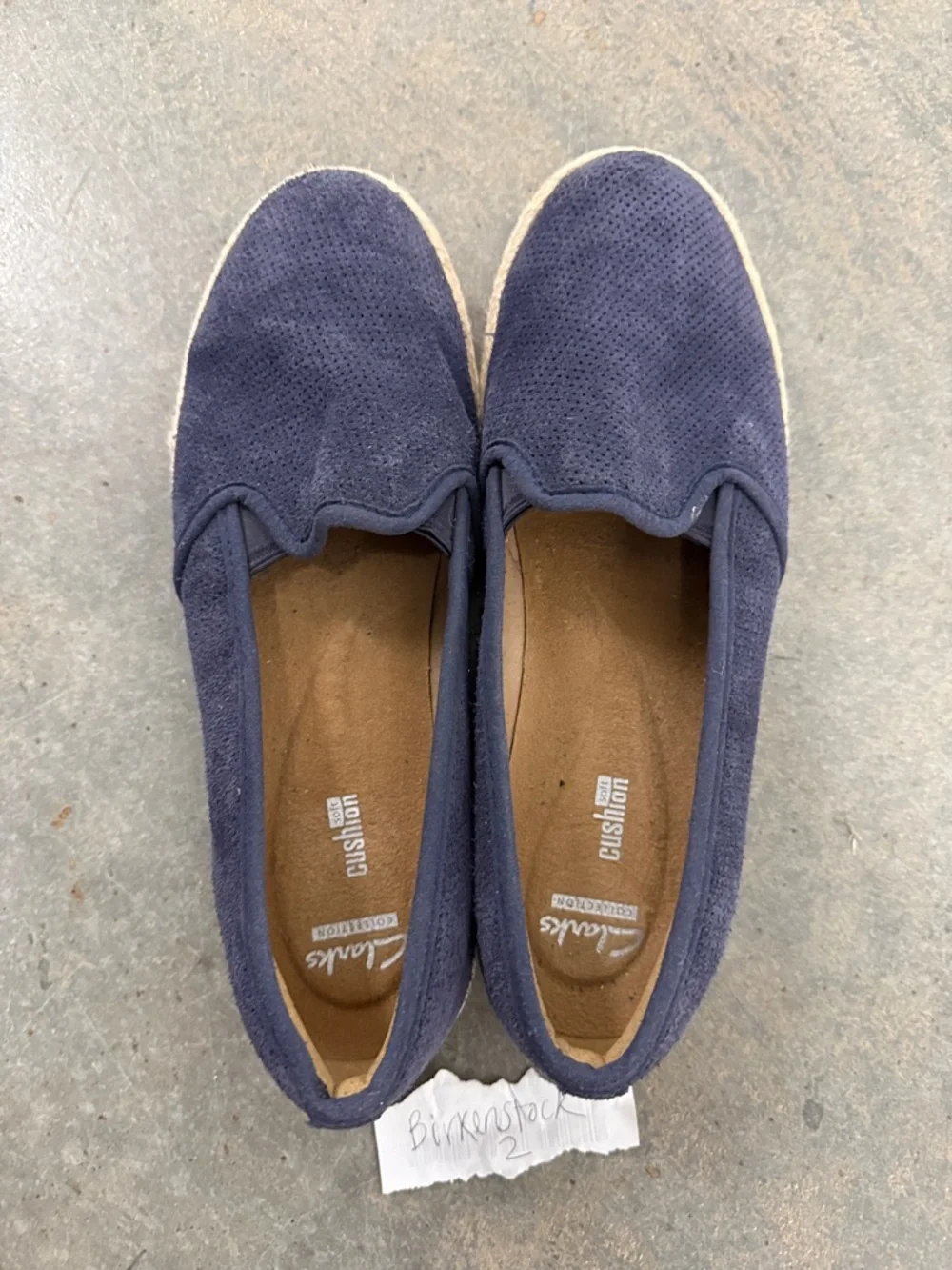 Clarks Navy Blue Perforated Slip-On Espadrilles